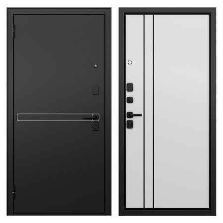 Дверь входная Mastino Райд левая черный муар металлик - белый софт 860х2050 мм подарочная коробка металлик красный средняя