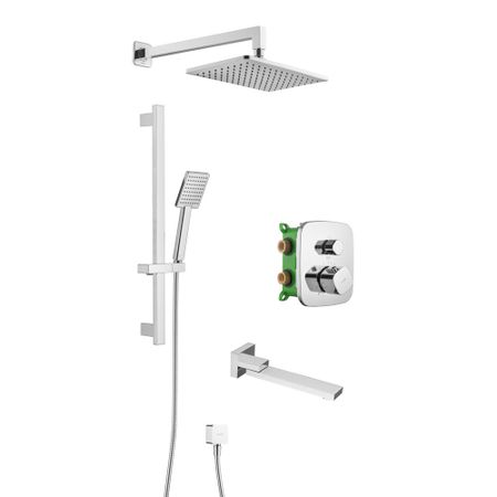 Душевая система Swedbe Platta встраиваемая с верхним душем с лейкой со смесителем хром (5562)
