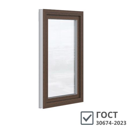 Пластиковое окно VEKA WHS Halo 60 900х600 мм 1 створка правая поворотно-откидная однокамерное дуб темный