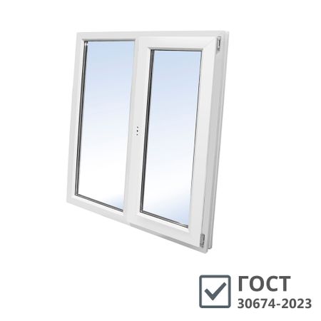 Пластиковое окно VEKA WHS Halo 60 1440х1440 мм 2 створки левая глухая правая поворотно-откидная двухкамерное