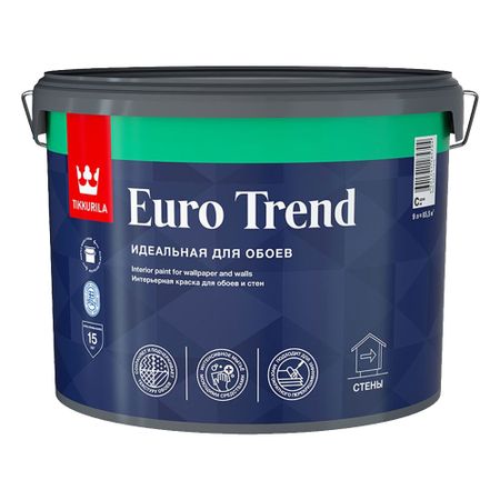 Краска моющаяся Tikkurila/Tikkivala Euro Trend база C бесцветная 9 л