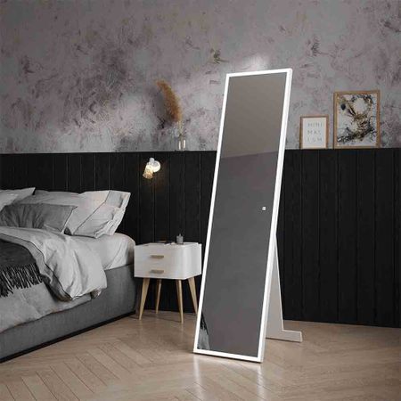 Зеркало напольное с подсветкой Fabiano 450х1750 мм гримерное белое