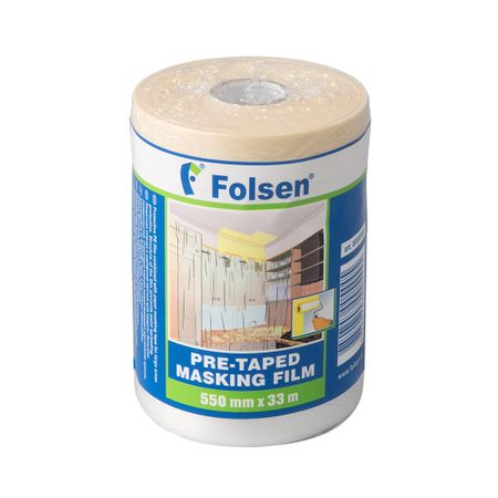 Пленка защитная Folsen с клейким краем 9 мкм 0,55х33 м (18,1 кв.м) пленка защитная folsen 7 мкм 4х5м голубая арт 094500
