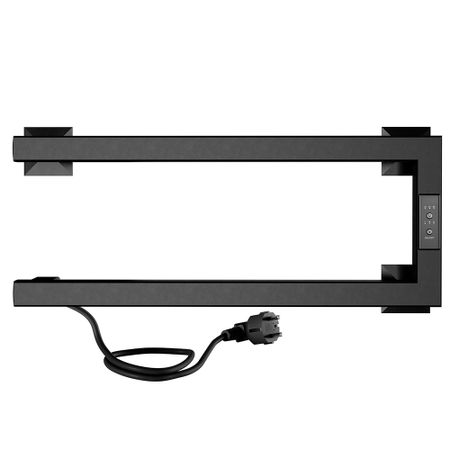 Полотенцесушитель электрический Indigo Nix 200х500 мм 40 Вт с терморегулятором левый черный муар тулуза опора для стола п образная 595х400 мм ral 9005 муар tu40x20 400 blc