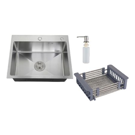 Мойка для кухни РМС 50х50х20 см врезная с коландером и дозатором сталь (MR-5050) комплект гидропонных удобрений xmsj для овощей и фруктов