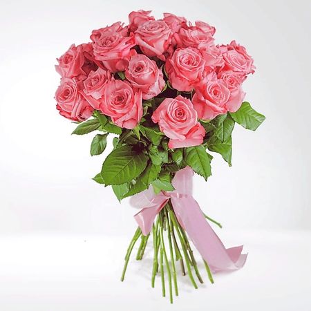 Букет живых цветов AZALIANOW ЦВЕТЫ. ПОДАРКИ. ДЕКОР Букет из 29 розовых роз 40 см «Родственные души»