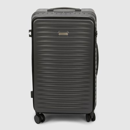 Чемодан Smarter Luggage из поликарбоната, размер 24, тёмно-серый 37х26,5х65 см