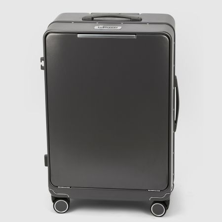 Чемодан Smarter Luggage из поликарбоната, размер 24, тёмно-серый 43х26х64 см