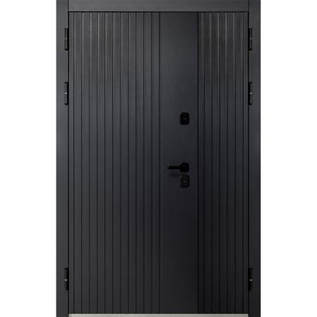 Дверь входная с терморазрывом Ferroni Luxor Вертикаль левая сатин черный - эмалит белый 1260х2050 мм
