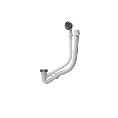 Сифон для ванны McAlpine 1 1/2х50 мм регулируемый полуавтомат с выпуском d70 мм клик-клак с переливом с соединением 50 мм (MRB4CB)