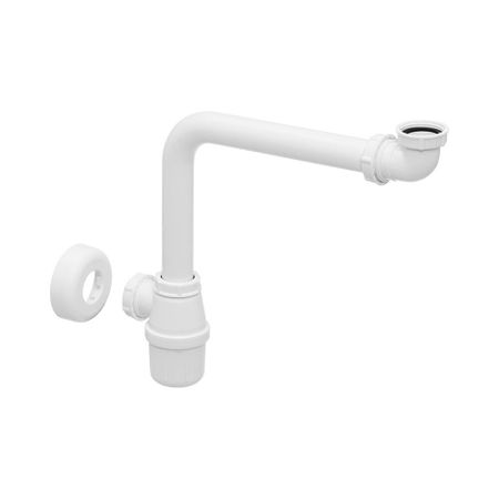 Сифон для раковины Viega 1 1/4х40 мм со смещением с соединением 40 мм без выпуска белый (128913)