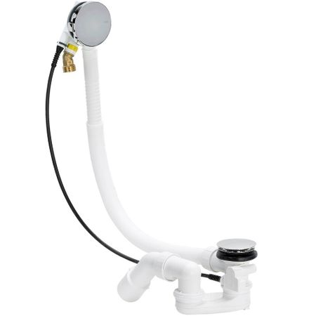 Сифон для ванны Viega Simplex Trio 1 1/2x50 мм регулируемый полуавтомат с выпуском d70 мм с переливом с соединением 40/50 мм (728014)