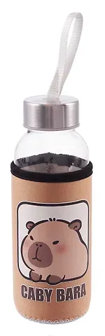 Бутылка в чехле Капибара (коричневая) (стекло) (300мл) (12-07599-202505-B19)