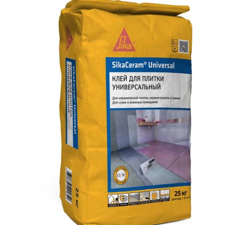 Клей для плитки/ керамогранита/ камня Sika Ceram Universal универсальный серый класс C1 TE 25 кг вера игоревна ахременкова зачетные работы по математике 5 класс к учебнику с м никольского и др