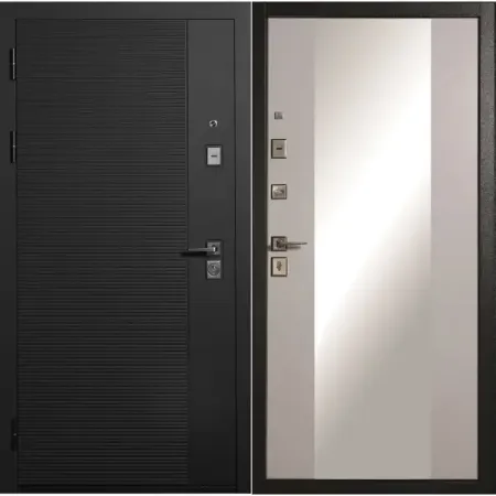 Дверь входная металлическая Форпост 100 86x205 см левая белая с зеркалом