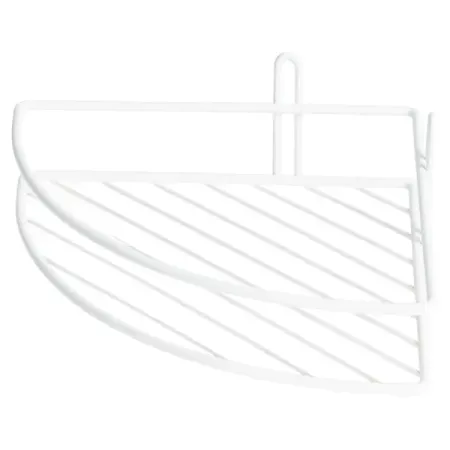 Полка для ванной Proffero 1 ярус угловая сталь цвет белый полка сетчатая 1203x306мм