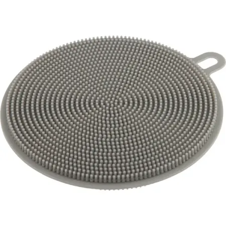 Губка для посуды Рыжий кот 10 см цвет серый