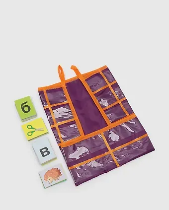 Касса букв, цифр, знаков: Арифметические действия и сравнения (Текстильное поле-39 карманов, карточки - мелов 250, лакирование)