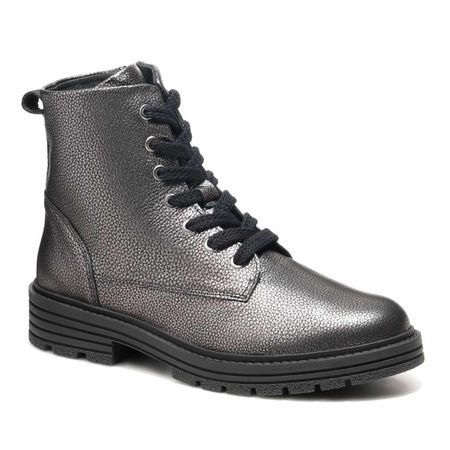 Женские демисезонные ботинки Karo (Therapo), Solidus, серый металлик