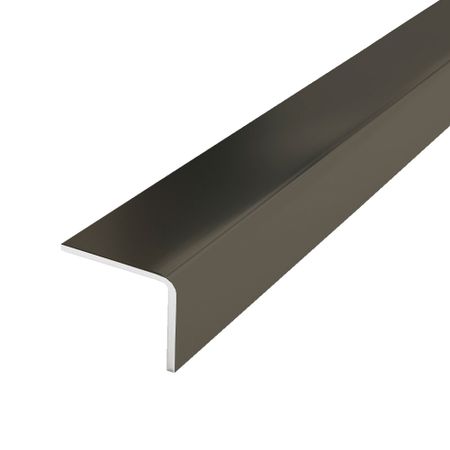 Уголок для плитки полированный прямой наружный нержавеющая сталь 2700х10х10 мм графит зеркальный