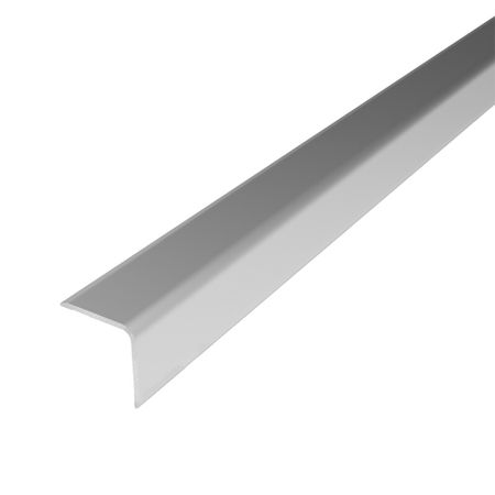 Уголок для плитки матовый скошенный край алюминиевый 2700х15х15 мм серебро анод