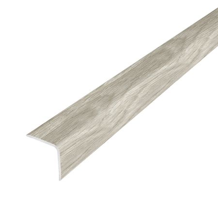 Уголок для плитки ламинированный скошенный край алюминиевый 2700х20х20 мм дуб мелфорд грей