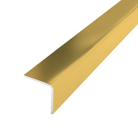 Уголок для плитки полированный прямой наружный нержавеющая сталь 2700х15х15 мм золото зеркальное