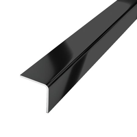 Уголок для плитки полированный прямой наружный нержавеющая сталь 2700х15х15 мм черный зеркальный