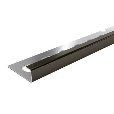 Профиль для плитки до 8 мм окантовочный Г-образный полированный нержавеющая сталь 2700х25х9,6 мм графит зеркальный рама 20 20 сосна неокрашенная гладкий профиль двуреченский
