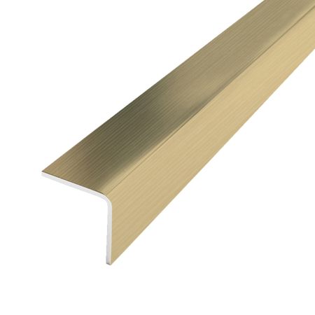 Уголок для плитки матовый прямой наружный нержавеющая сталь 2700х15х15 мм шампань