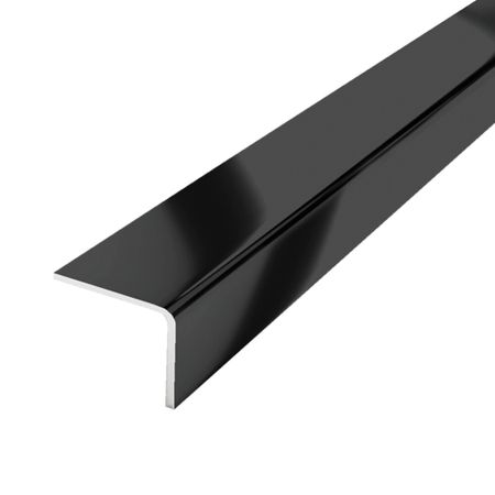 Уголок для плитки полированный прямой наружный нержавеющая сталь 2700х10х10 мм черный зеркальный