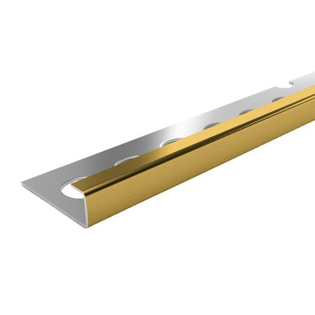 Профиль для плитки до 10 мм окантовочный Г-образный полированный нержавеющая сталь 2700х25х11,6 мм золото зеркальное