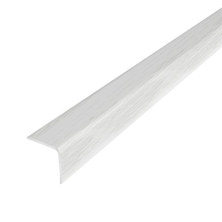 Уголок для плитки ламинированный скошенный край алюминиевый 2700х20х20 мм дуб кантри белый