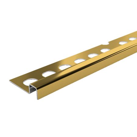 Профиль для плитки до 10 мм окантовочный П-образный полированный нержавеющая сталь 2700х32х11,8 мм золото зеркальное