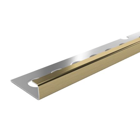 Профиль для плитки до 8 мм окантовочный Г-образный матовый нержавеющая сталь 2700х25х9,6 мм шампань рама 20 20 сосна неокрашенная гладкий профиль двуреченский