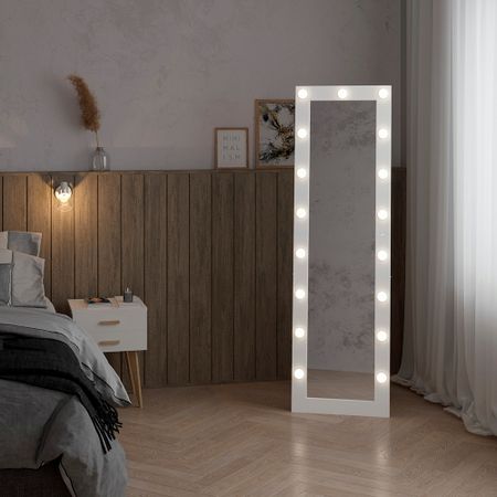 Зеркало напольное с подсветкой Ferreira 520х1750 мм гримерное белое