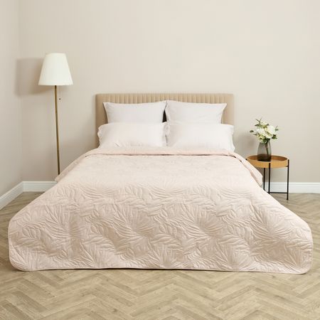 Покрывало Листочки/Fogliare, серо-бежевое