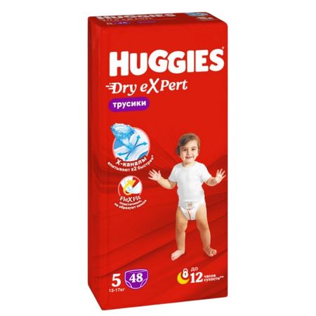 Трусики-подгузники Huggies Dry eXpert 5/XL, 12-17 кг, 48 шт