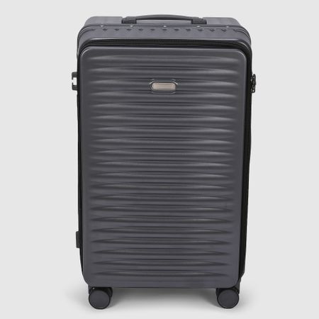 Чемодан Smarter Luggage из поликарбоната, размер 26, тёмно-серый 40х29х68 см ежедневник дат 2026г а5 176л 140x200 мм shadow серый иск кожа интегр переплет тонир блок карман шелкография обрез 2 ляссе скругл углы