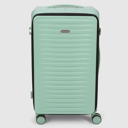 Чемодан Smarter Luggage из поликарбоната, размер 24, зелёный 37х26,5х65 см чемодан smarter luggage из полипропилена   24 абрикосовый 43х27х66 см