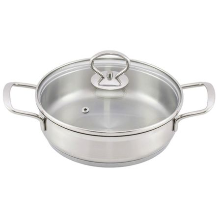 Кастрюля Кухар Лотос классика нержавеющая сталь со стеклянной крышкой 1,4 л