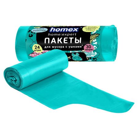 Пакеты для мусора Homex Очень ушастые 10 мкм, 30 л, 47х54 см, 24 шт