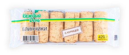 Блины сытные Каждый день с курицей замороженные, 420 г