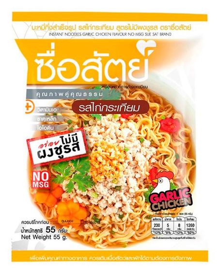 Лапша быстрого приготовления Sue Sat Курица с чесноком Таиланд, 55 г