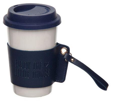 Кружка фарфоровая с крышкой 420 мл, 1 шт в ассортименте