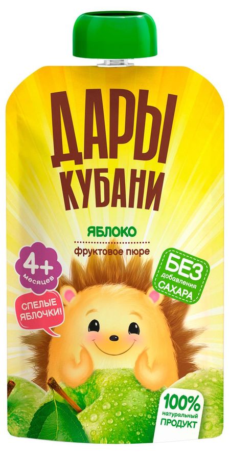 Пюре фруктовое Дары Кубани яблоко с 4 мес., 90 мл