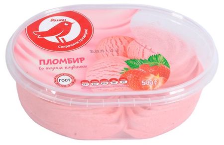 Мороженое молочное АШАН Красная птица Пломбир клубничный ГОСТ БЗМЖ, 500 г василий иванович нечаев организация консультационной деятельности в апк учебник 1 е изд