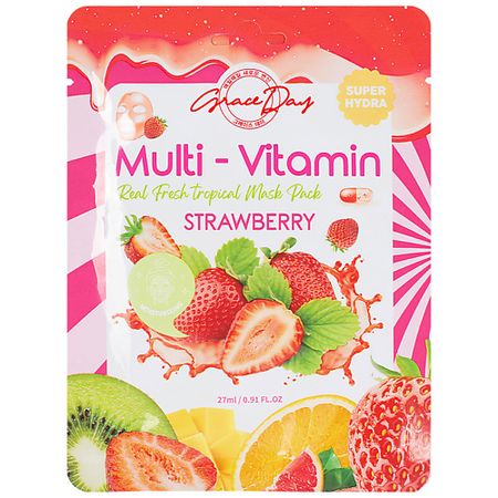 Маска для лица GRACE DAY Тканевая маска с экстрактом клубники мини фигурки клубники из канифоли tsxjy 100 шт