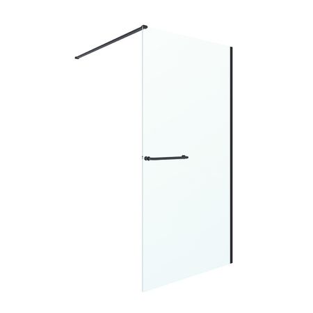 Душевая перегородка Ulitka Walk in Light черная 80х195 см стекло прозрачное 8 мм с полотенцедержателем (74104574)