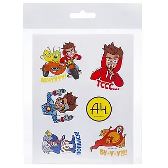 Набор Наклеек А6ф 115х150мм 4л в пакете с европодвесом серия  -Влад А4